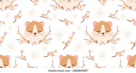 Cute little hamster seamless pattern for children fabric, wallpaper and many more