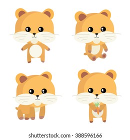 Cute little hamster. Vector illustration. Cute hamster. Pet. Rodent. Animal
