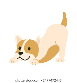 Cute little hand drawn puppy pose