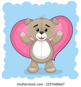 Cute little happy baby bear, vector, cartoon style character. Happy baby bear, Perfect illustration for t-shirt wear fashion print design, greeting card, baby shower, party invitation