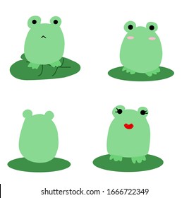 Cute little happy funny frogs