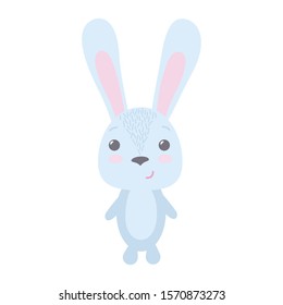 Cute little hare, vector illustration on white background