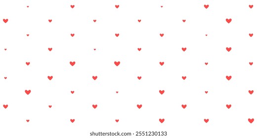 Cute little hearts in the background. Festive cover. Valentine's day wrapper. Vector illustration.