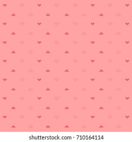Cute little hearts pattern over pink background. Vector illustration