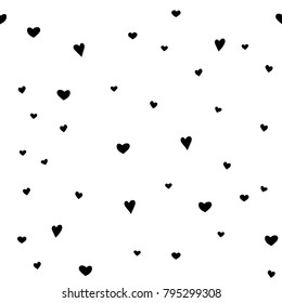 Cute little hearts seamless pattern, vector illustration