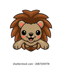Cute little hedgehog cartoon jumping