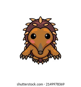 Cute little hedgehog cartoon leaping