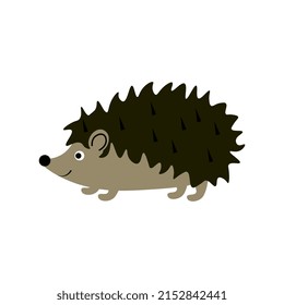 Cute little hedgehog icon vector. Adorable cartoon hedgehog on a white background