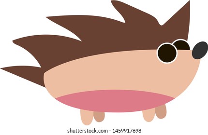 Cute kleine Igel, Illustration, Vektorgrafik auf weißem Hintergrund.