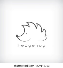 Cute little hedgehog symbol in simple outlines suitable for corporate identity. Eps10 vector illustration