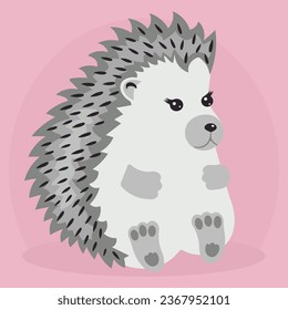 Cute little hedgehog vector icons. Adorable hedgehog cartoon character. Vector illustration, EPS 10.