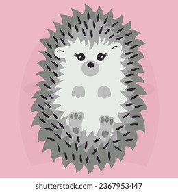 Cute little hedgehog vector icons. Adorable hedgehog cartoon character. Vector illustration, EPS 10.