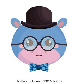 cute little hippo character