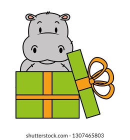 cute little hippo character
