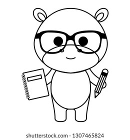 cute little hippo character