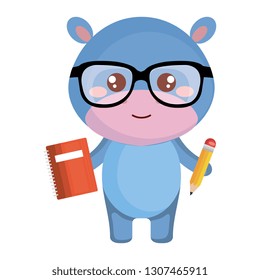cute little hippo character