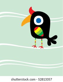cute little hornbill greeting
