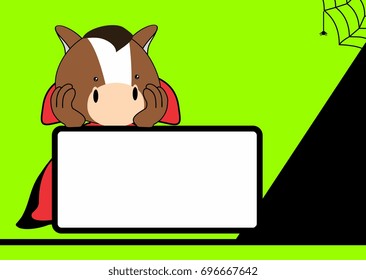 cute little horse dracula costume halloween backgorund in vector format