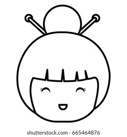 cute Little japanese doll head