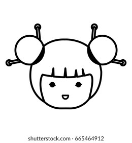 cute Little japanese doll head