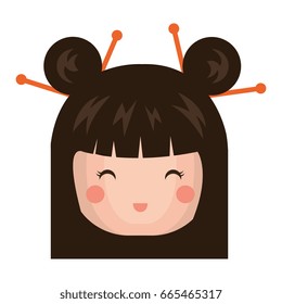 cute Little japanese doll head