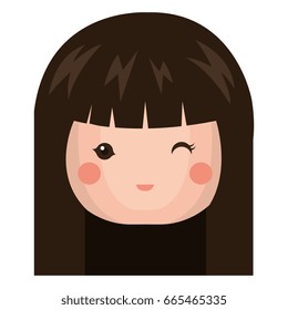 cute Little japanese doll head