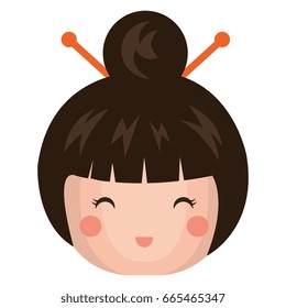 cute Little japanese doll head