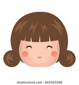 cute Little japanese doll head