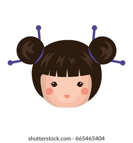 cute Little japanese doll head