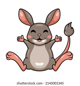 Cute little jerboa cartoon raising hands