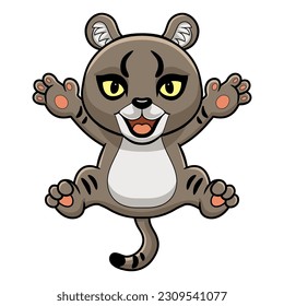 Cute little jungle cat cartoon