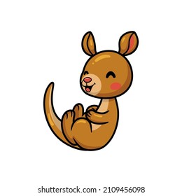 Cute little kangaroo cartoon laughing