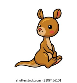 Cute little kangaroo cartoon sitting