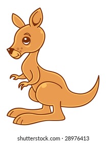 Cute little kangaroo vector illustration.