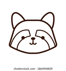 cute little kawaii fox animal line style vector illustration design