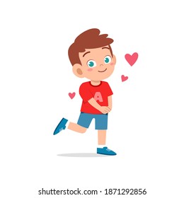 cute little kid boy feeling loved expression gesture