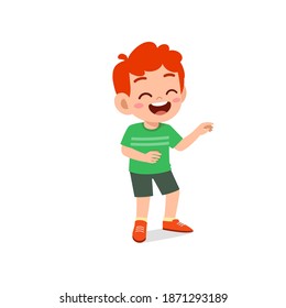 cute little kid boy laugh loud face expression gesture