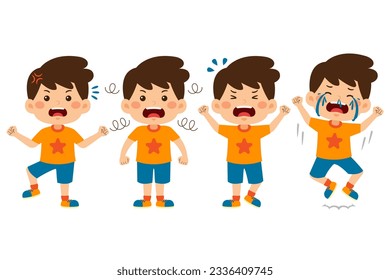 cute little kid boy vector illustration