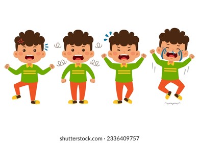 cute little kid boy vector illustration