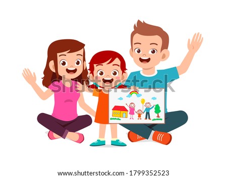 cute little kid drawing nice picture