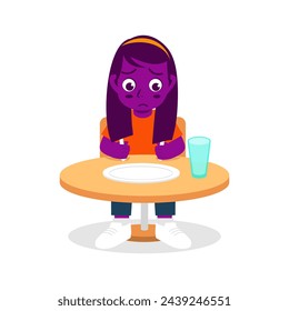 Cute little kid feel hungry want to eat