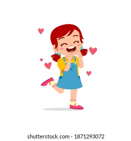 cute little kid girl feeling loved expression gesture