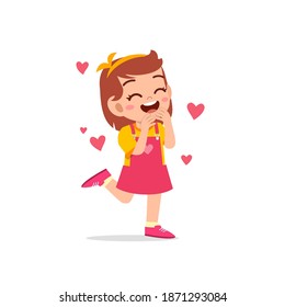 cute little kid girl feeling loved expression gesture