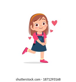 cute little kid girl feeling loved expression gesture