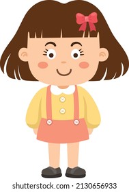 cute little kid girl illustration vector