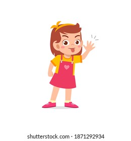 cute little kid girl showing grimace face expression gesture