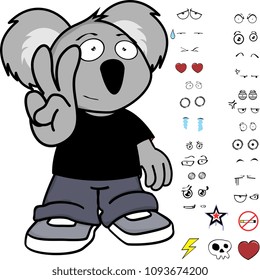 cute little kid koala expressions set in vector format very easy to edit 