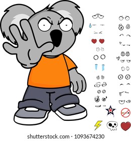 cute little kid koala expressions set in vector format very easy to edit 