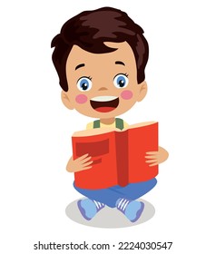 cute little kid reading books