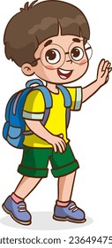 cute little kid show happy and friendly pose expression.happy children student.